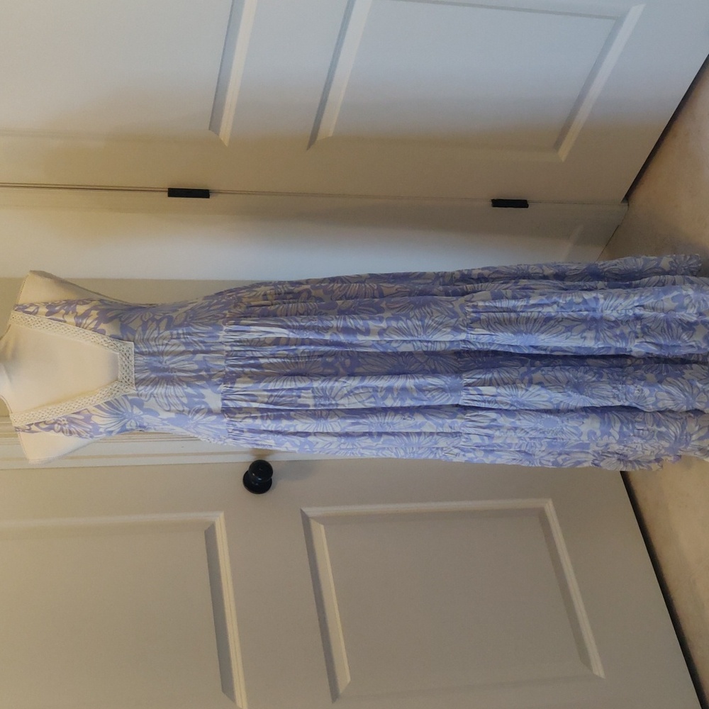 New!Free people slip on boho-chick tier cornflower combo maxi dress Cottagecore - Picture 15 of 15